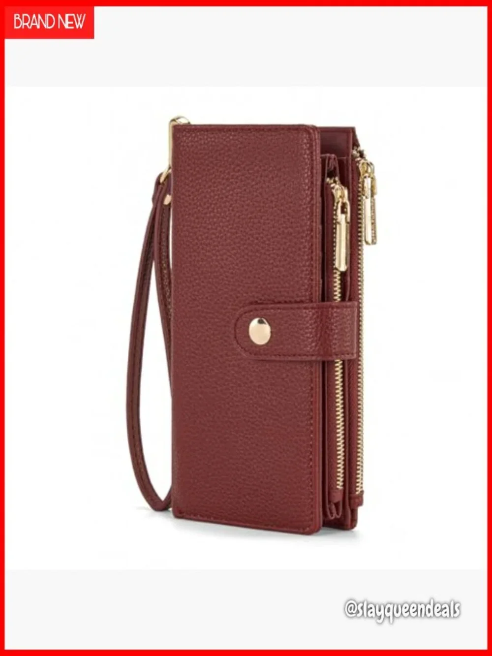 Large Vegan Leather Wristlet Wallet with RFID Blocking and Phone Pocket